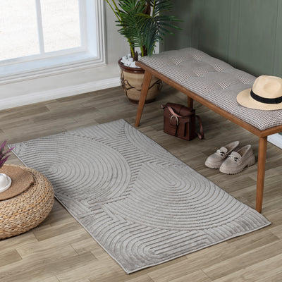 Tapis d'Intérieur/Extérieur Scandinave Moderne Gris  Guiza