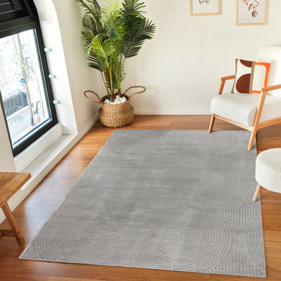 Tapis d'Intérieur/Extérieur Scandinave Moderne Gris  Guiza