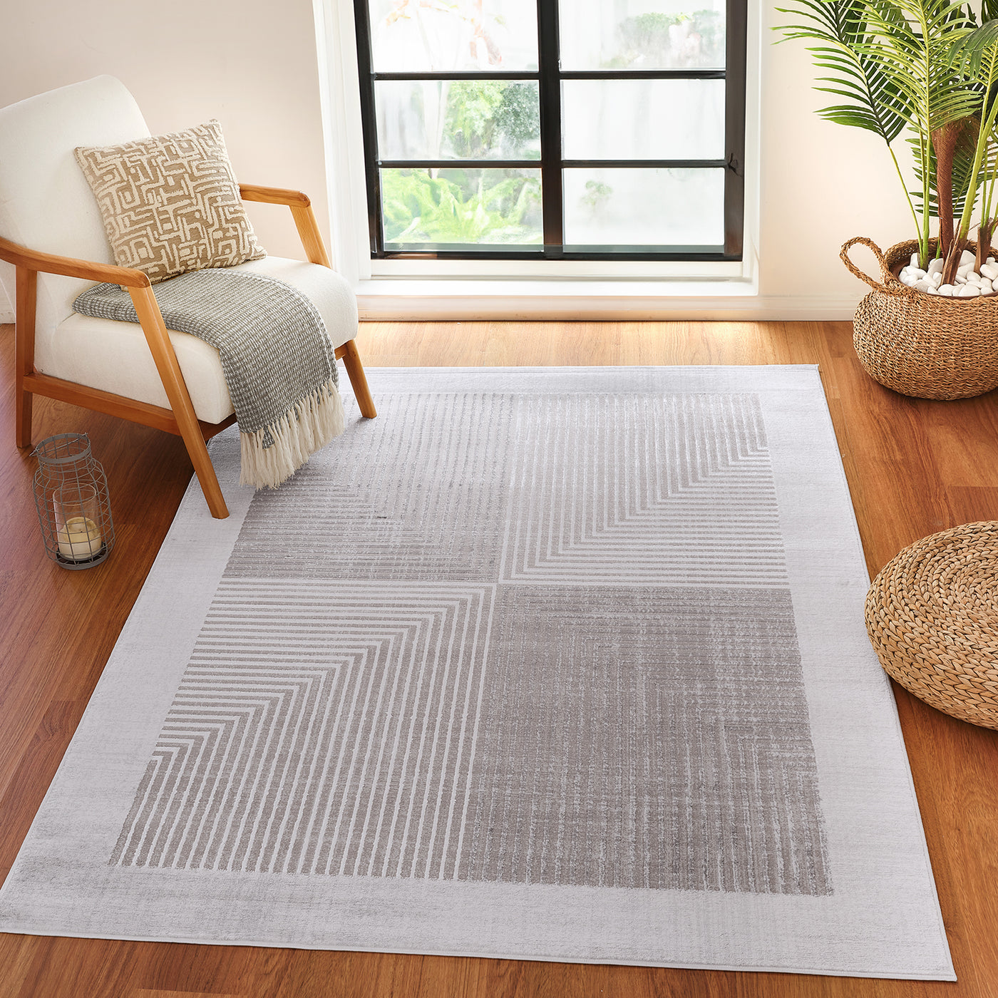 Tapis Scandinave Bohème Gris/Beige Charlestown