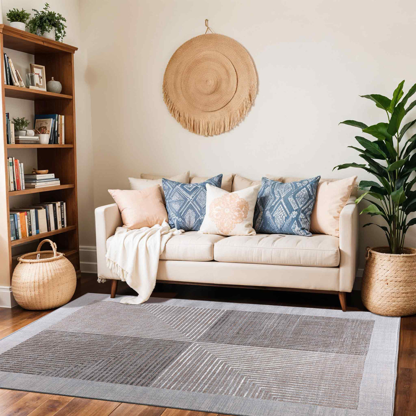 Tapis Scandinave Bohème Gris/Beige Charlestown