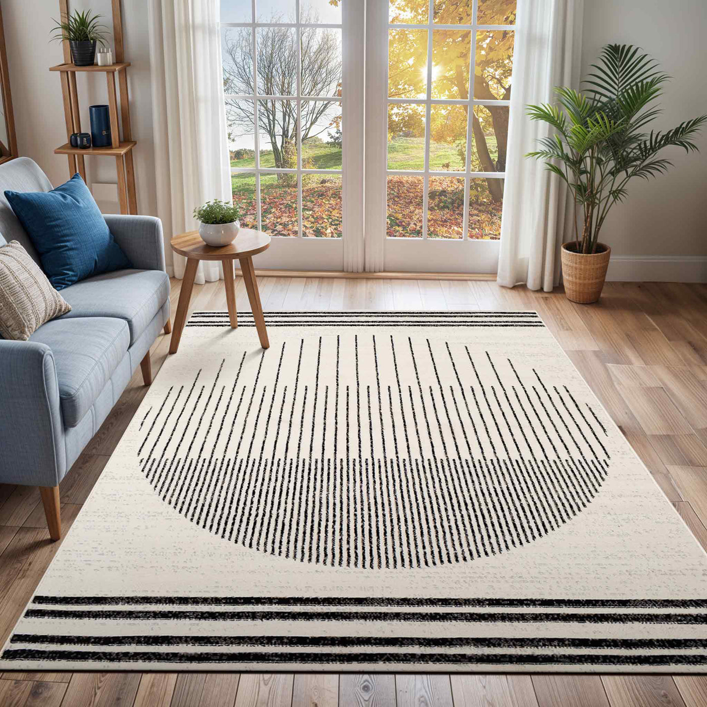 Tapis Scandinave Moderne Blanc/Noir Santiago