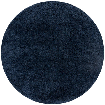 Tapis shaggy rond bleu marine 133x133cm