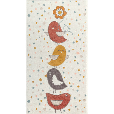 Tapis Enfant Oiseaux Jaune/Bleu/Marron Breda