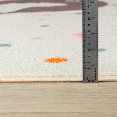 Tapis Enfant Oiseaux Jaune/Bleu/Marron Breda
