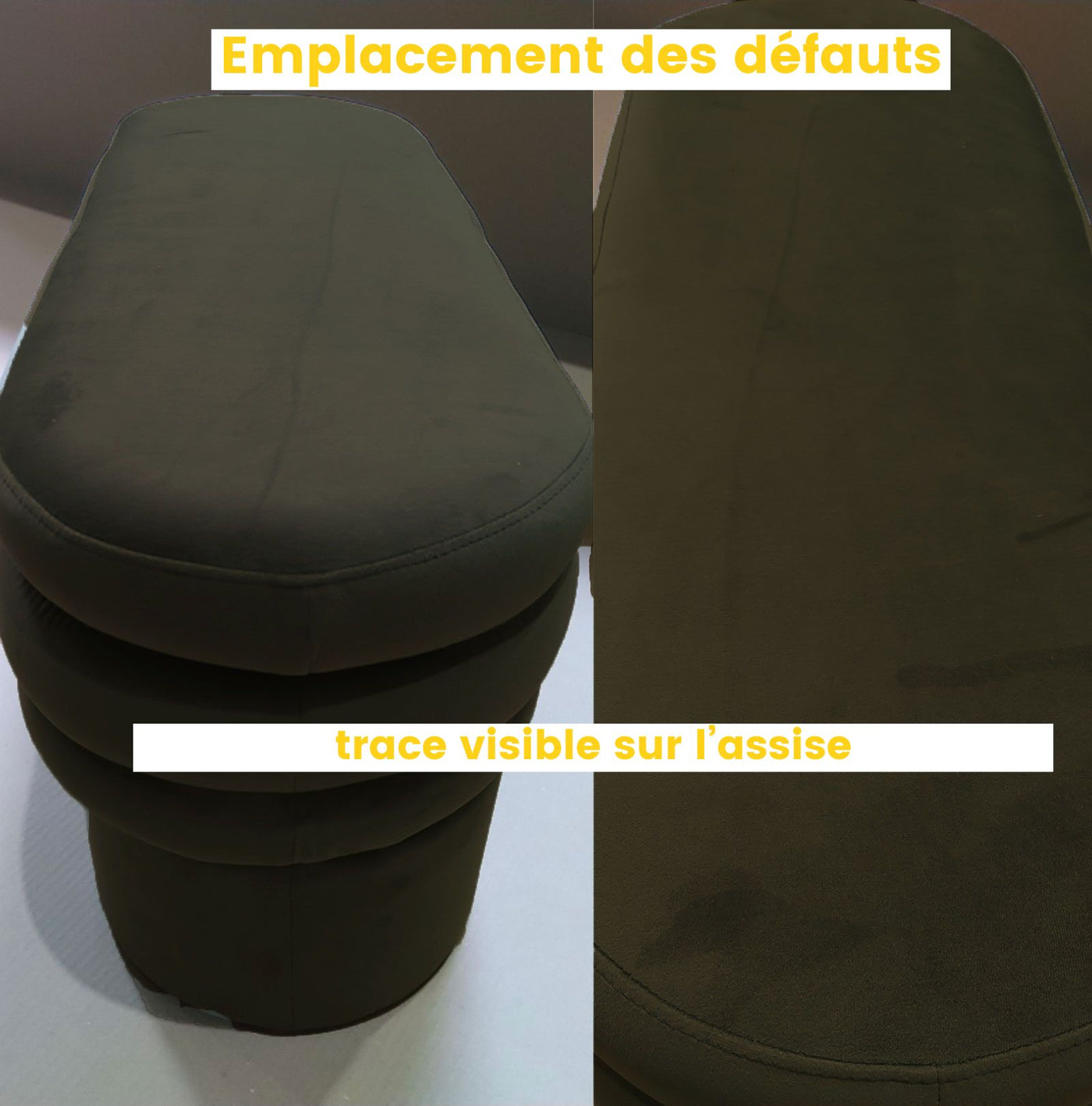 Banc en velours design Drawer - Léger défaut