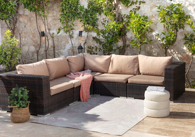 Tapis d'Extérieur/Intérieur Bohème Beige/Mauve