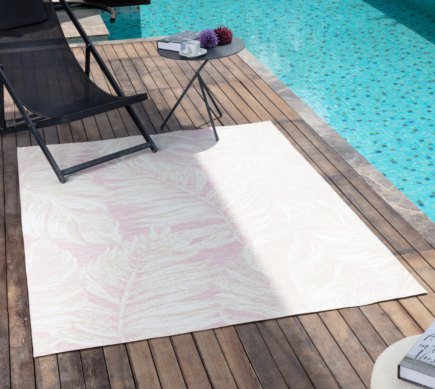Tapis d'Extérieur/Intérieur Bohème Beige/Mauve
