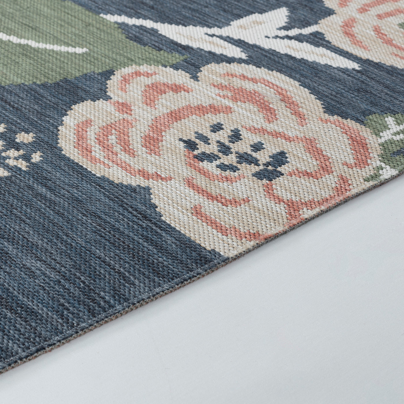 Tapis d'Extérieur/Intérieur Multicolore/Bleu Foncé Jammu