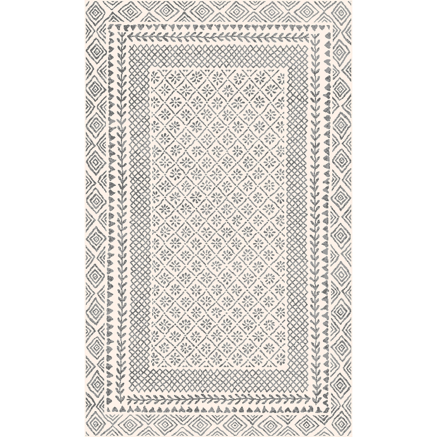 Tapis Scandinave Bohème Gris/Beige Monaco