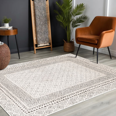 Tapis Scandinave Bohème Gris/Beige Monaco