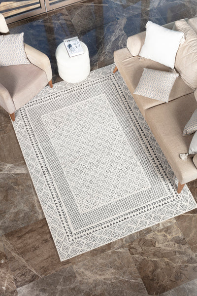 Tapis Scandinave Bohème Gris/Beige Monaco