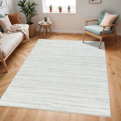 Tapis Shaggy Moderne Blanc/Gris Gouda