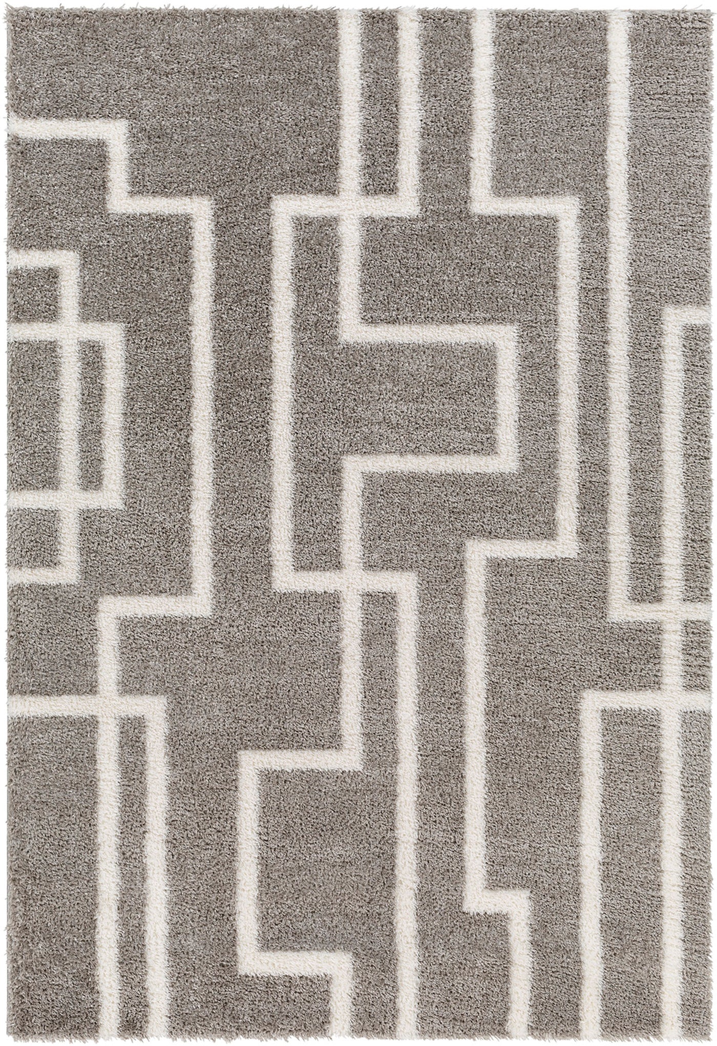 Tapis Shaggy Moderne Gris/Blanc Bragga