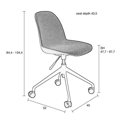 Chaise de bureau en tissu bouclette pivotante à roulettes Drawer - Léger défaut