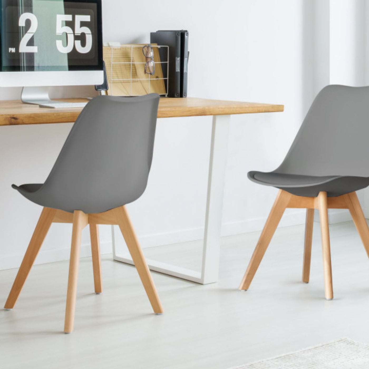 Lot de 2 chaises Scandinaves Gris foncé