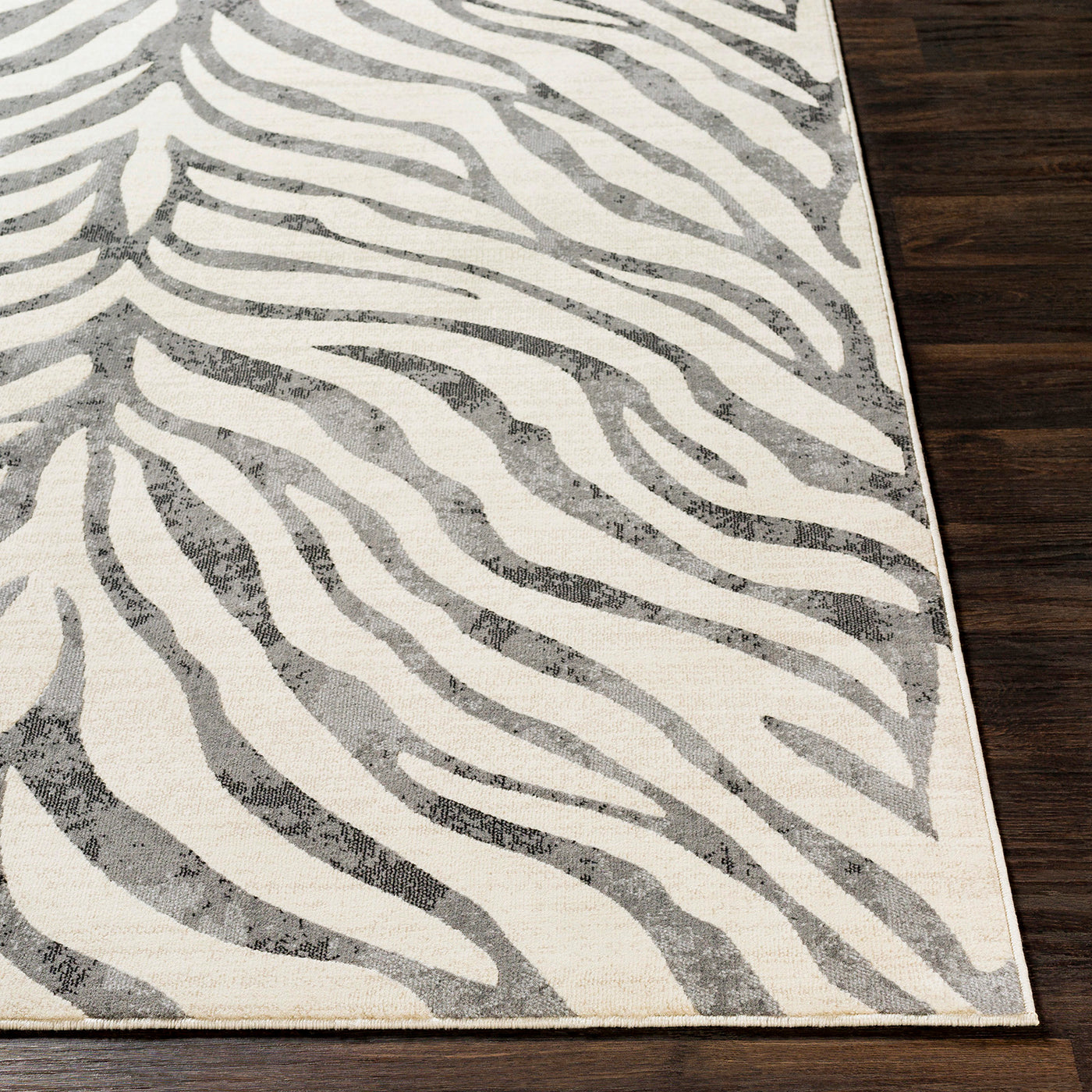 Tapis Zébré Bohème Gris Foncé/Beige Luanda