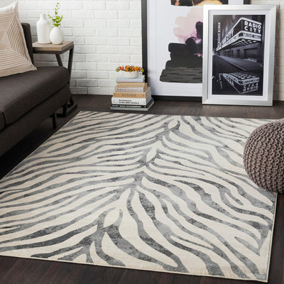 Tapis Zébré Bohème Gris Foncé/Beige Luanda