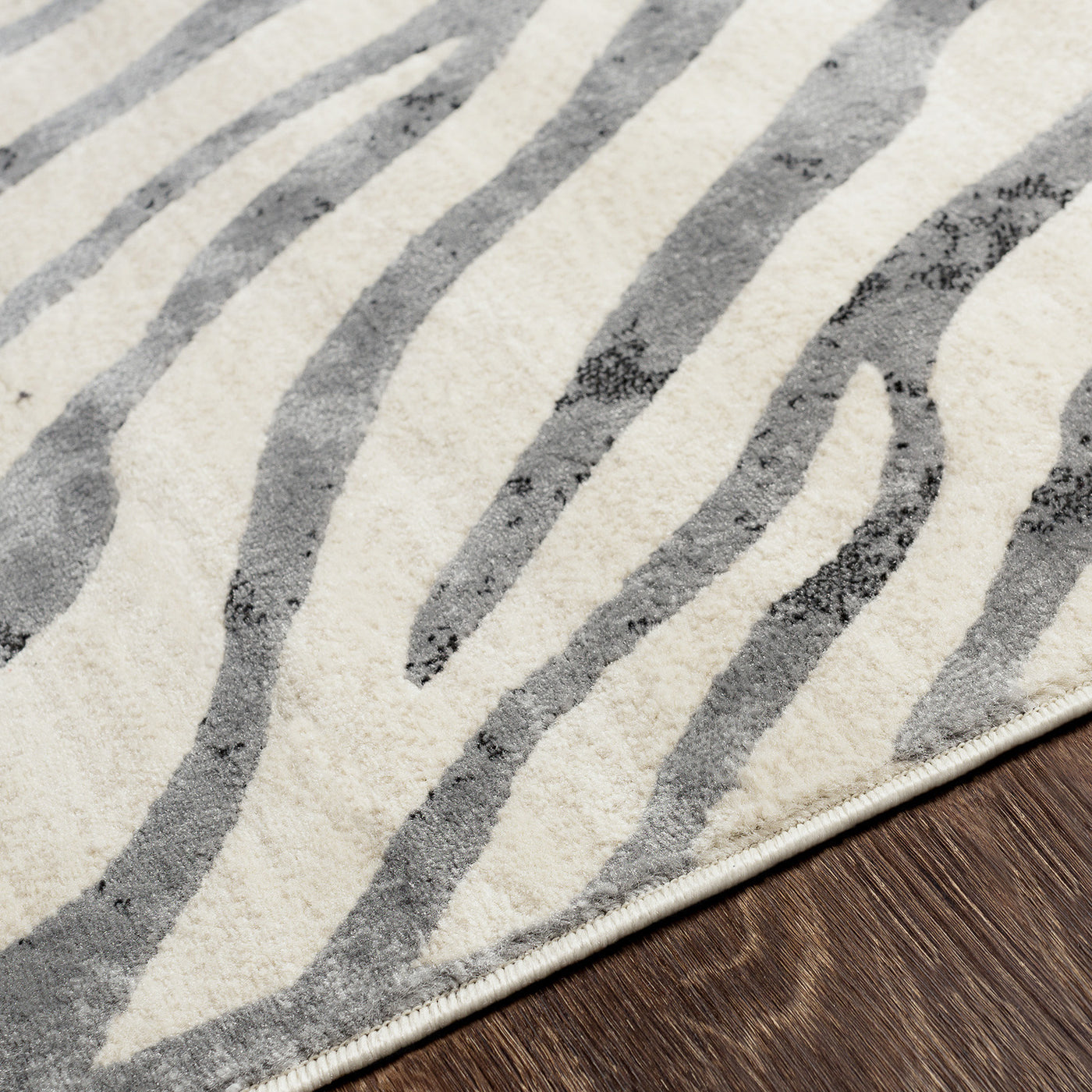 Tapis Zébré Bohème Gris Foncé/Beige Luanda
