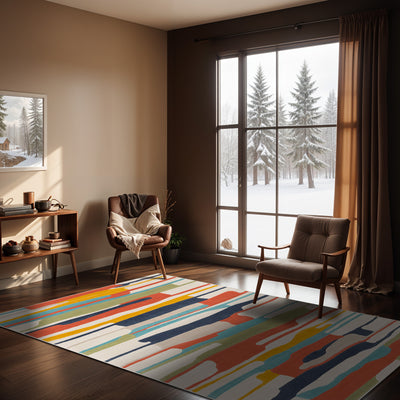 Tapis Scandinave Moderne Multicolore/Orange Houston