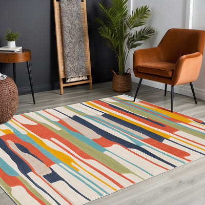 Tapis Scandinave Moderne Multicolore/Orange Houston