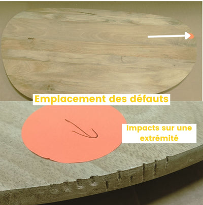 Table basse en bois massif de manguier Drawer - Léger défaut