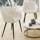 lot de 2 fauteuils en velours creme avec pied metal reconditionné par bonnemaniere