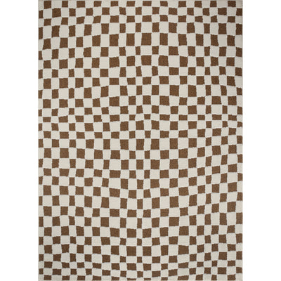 Tapis Scandinave à Carreaux Terracotta Gijon
