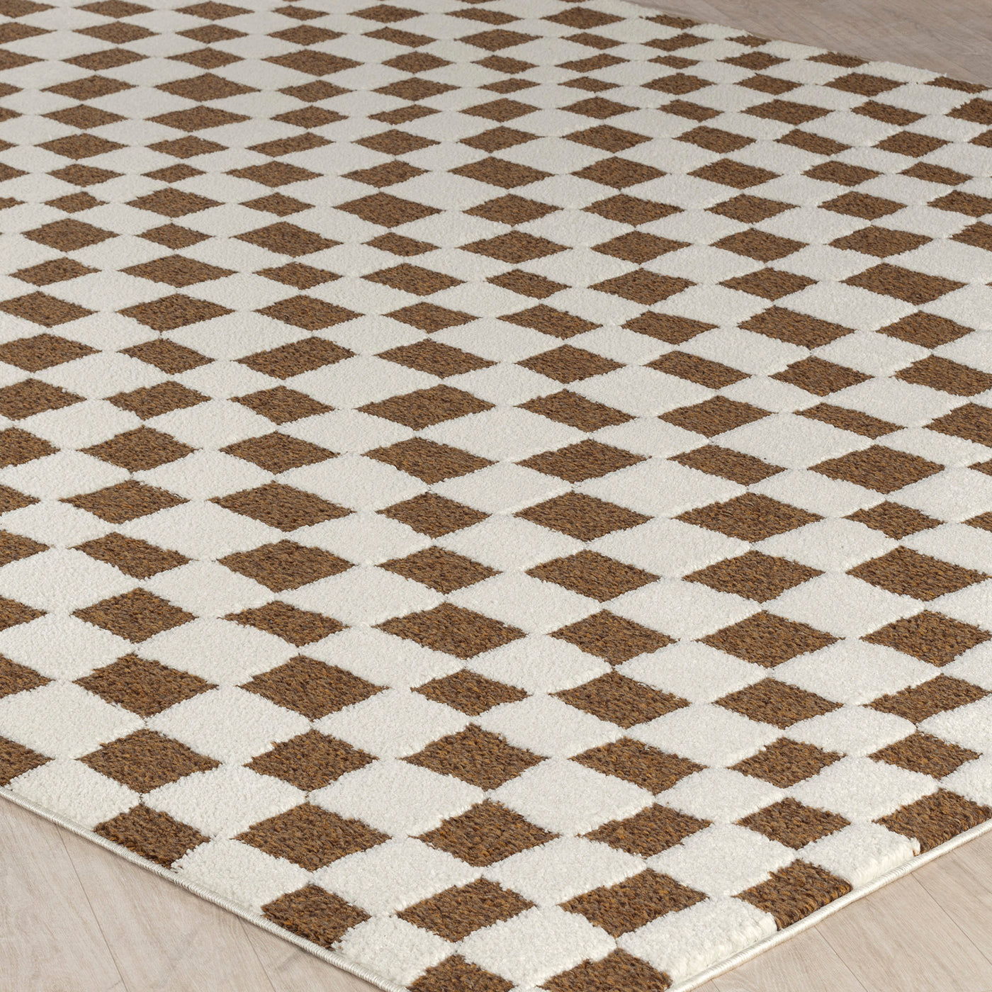 Tapis Scandinave à Carreaux Terracotta Gijon