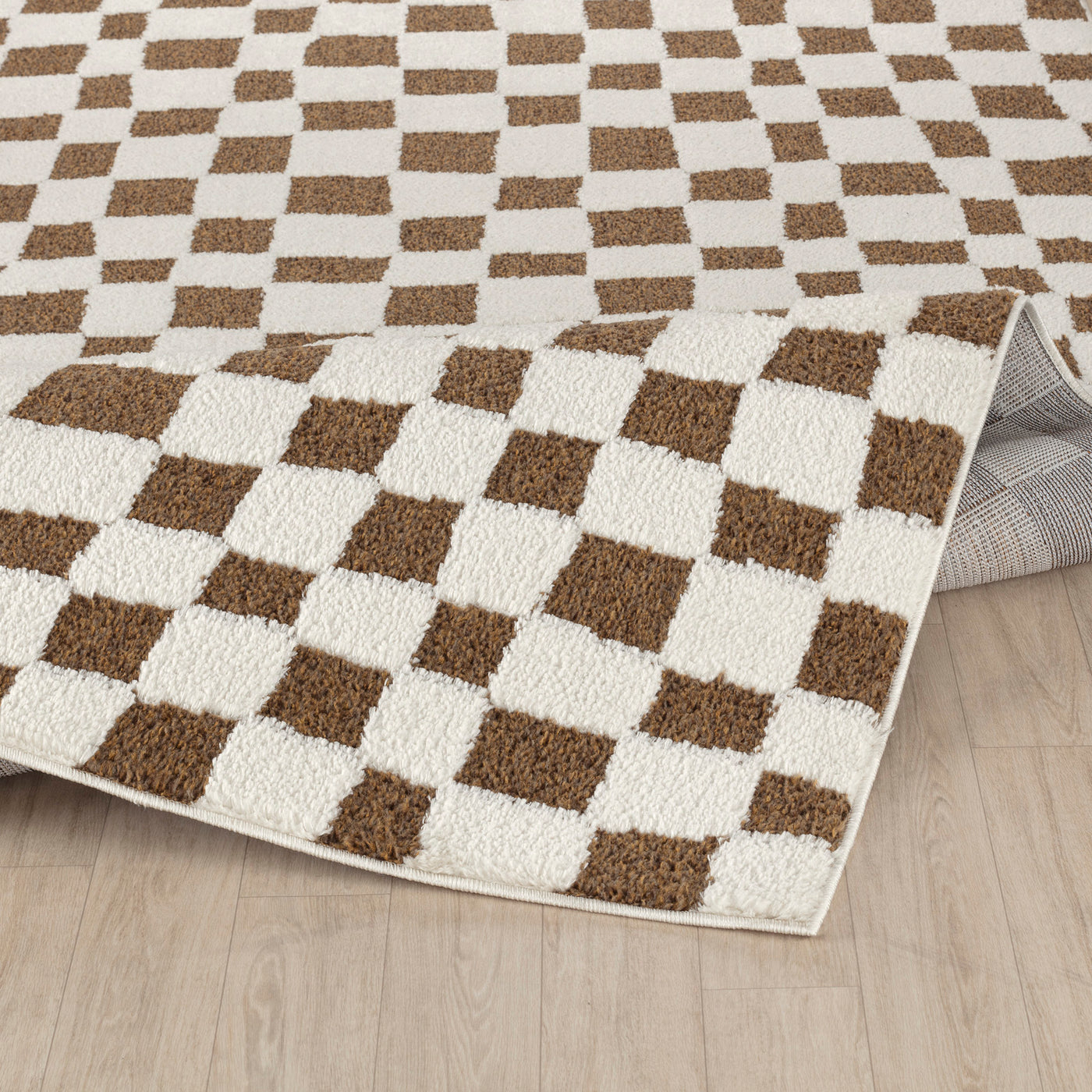 Tapis Scandinave à Carreaux Terracotta Gijon