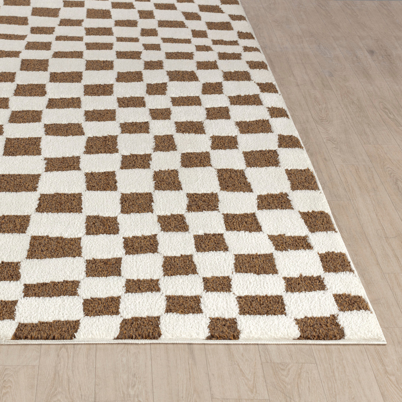Tapis Scandinave à Carreaux Terracotta Gijon