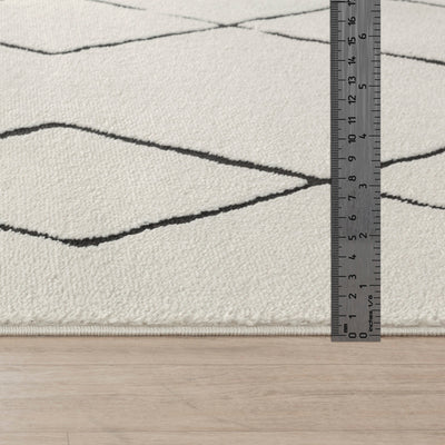 Tapis Berbère Ethnique Ivoire/Noir Habana