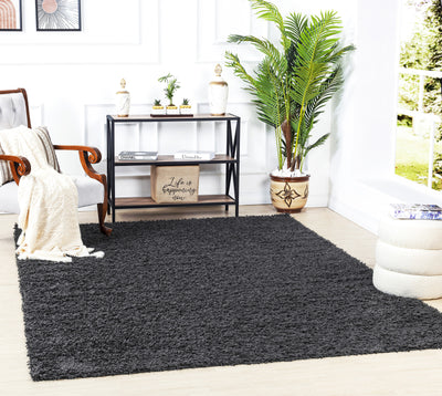 Tapis Shaggy Moderne Gris Foncé Boracay