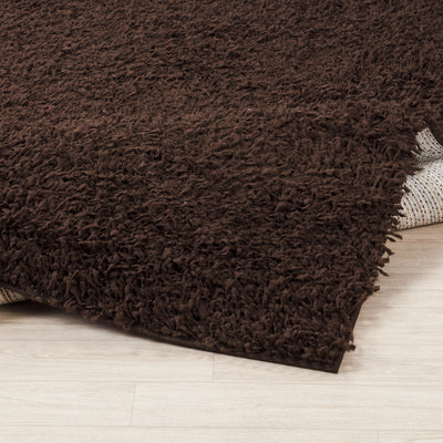 Tapis Shaggy Moderne Marron Foncé Boracay