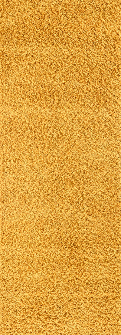 Tapis de Couloir Shaggy Moderne Jaune Boracay