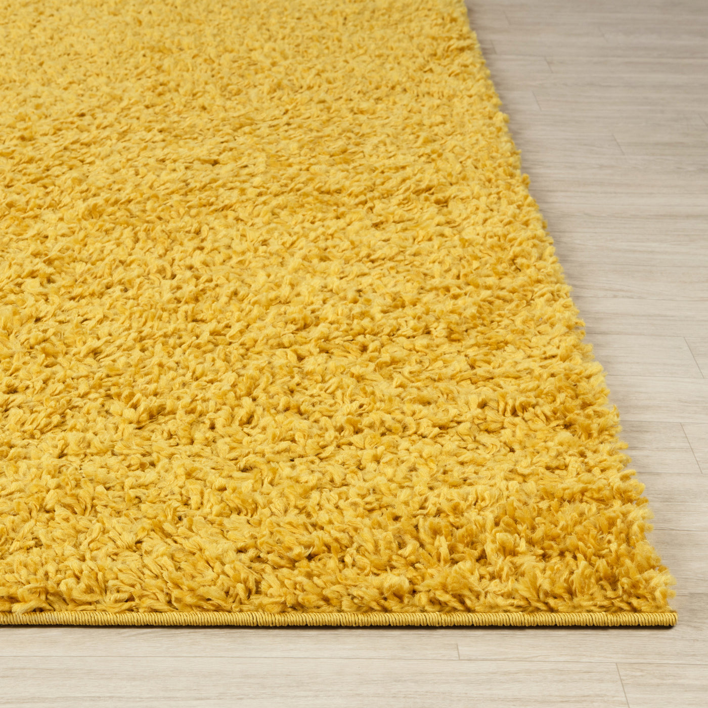 Tapis de Couloir Shaggy Moderne Jaune Boracay