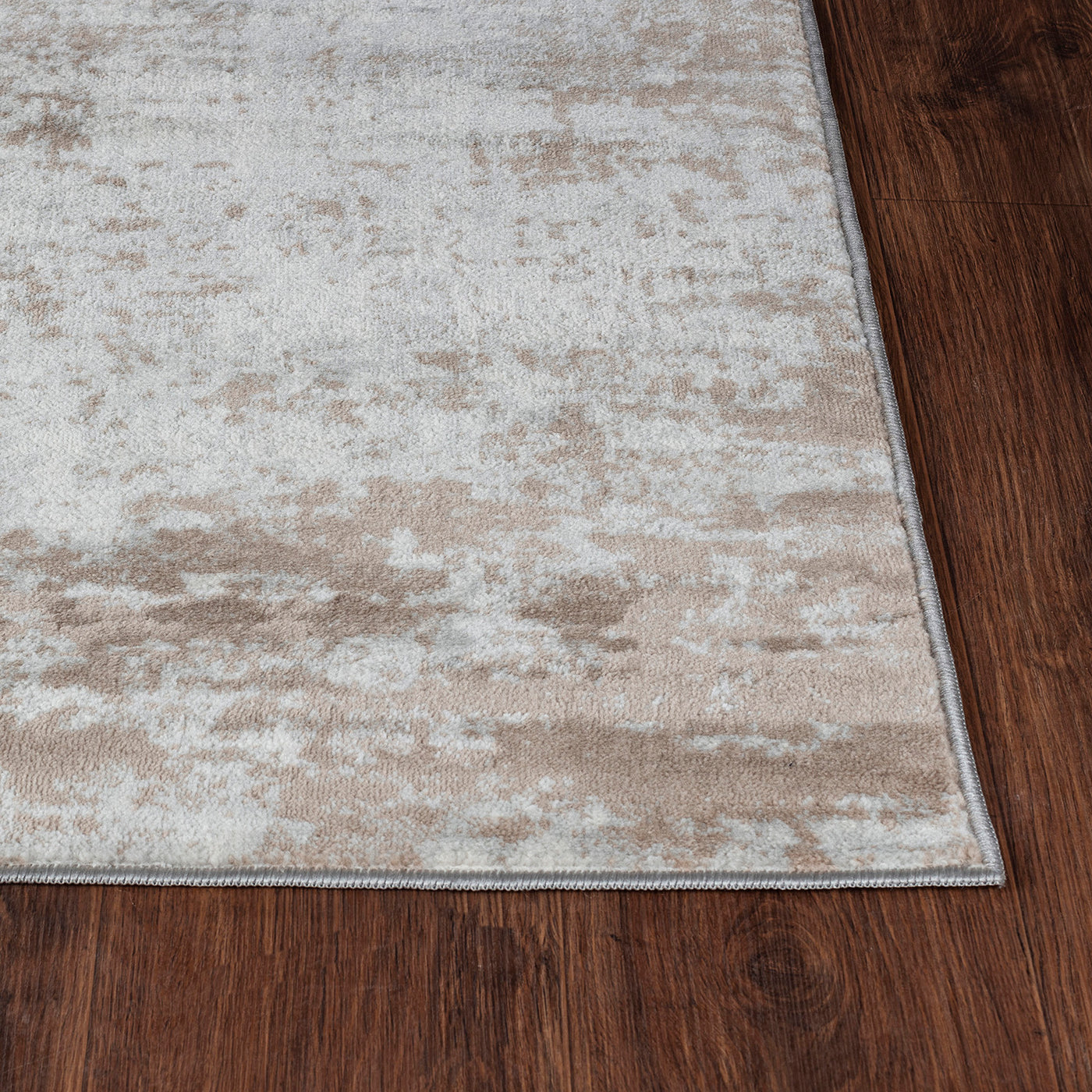 Tapis Abstrait Moderne Wamba Beige/Blanc