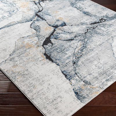 Tapis Rond Abstrait Moderne Ivoire/Gris Rond Berlin