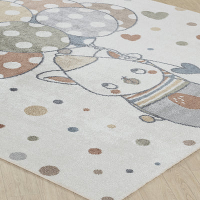 Tapis Enfant Lavable en Machine Ballons Multicolore/Beige Blonay