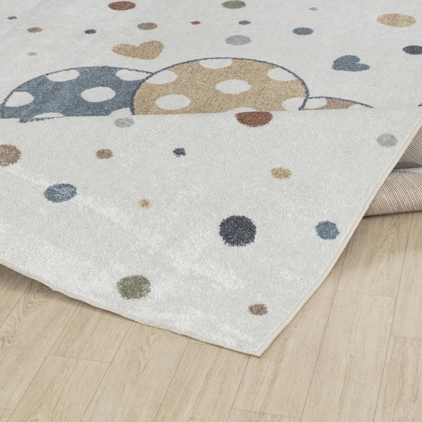 Tapis Enfant Lavable en Machine Ballons Multicolore/Beige Blonay