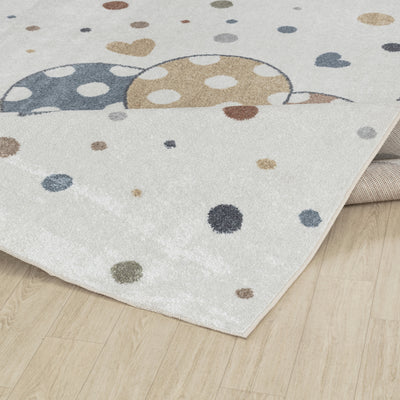 Tapis Enfant Lavable en Machine Ballons Multicolore/Beige Blonay
