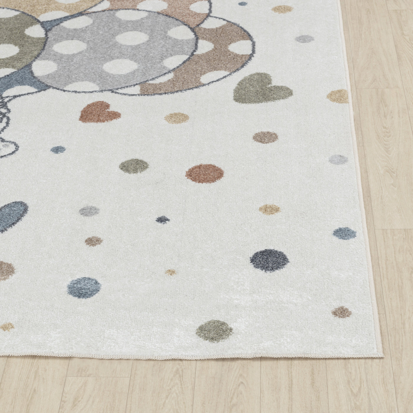 Tapis Enfant Lavable en Machine Ballons Multicolore/Beige Blonay