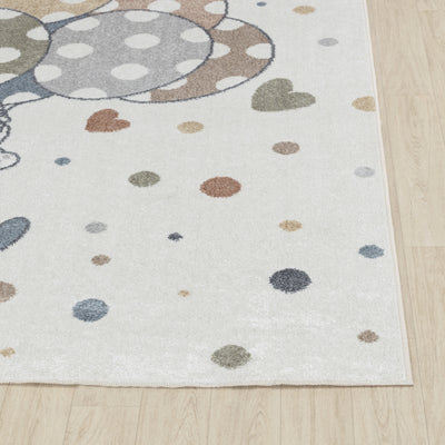 Tapis Enfant Lavable en Machine Ballons Multicolore/Beige Blonay