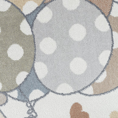 Tapis Enfant Lavable en Machine Ballons Multicolore/Beige Blonay