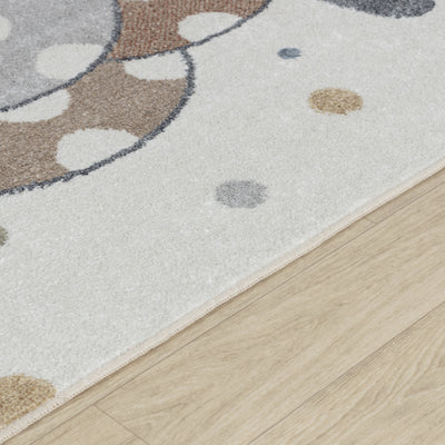Tapis Enfant Lavable en Machine Ballons Multicolore/Beige Blonay