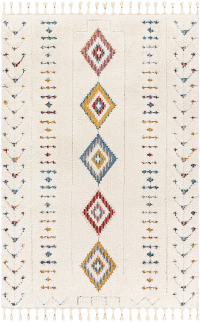 Tapis Shaggy Bohème Multicolore/Blanc Maracaibo