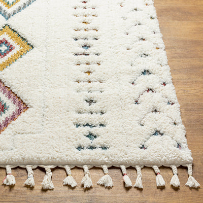 Tapis Shaggy Bohème Multicolore/Blanc Maracaibo