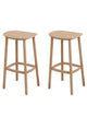 Lot de 2 Tabourets haut design Cruso en bois