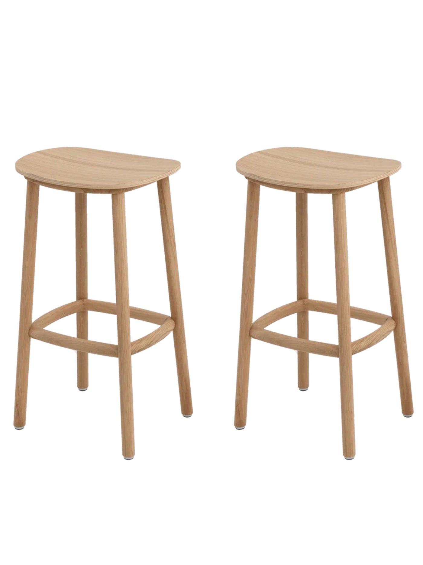 Lot de 2 Tabourets haut design Cruso en bois