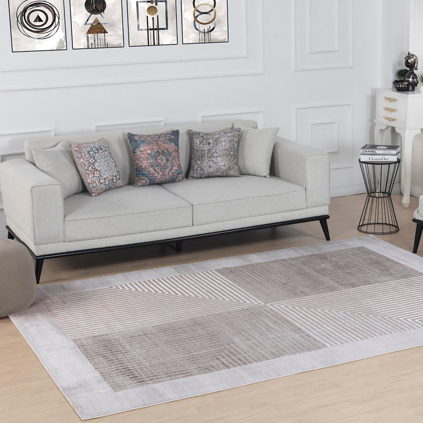Tapis Scandinave Bohème Gris/Beige Charlestown