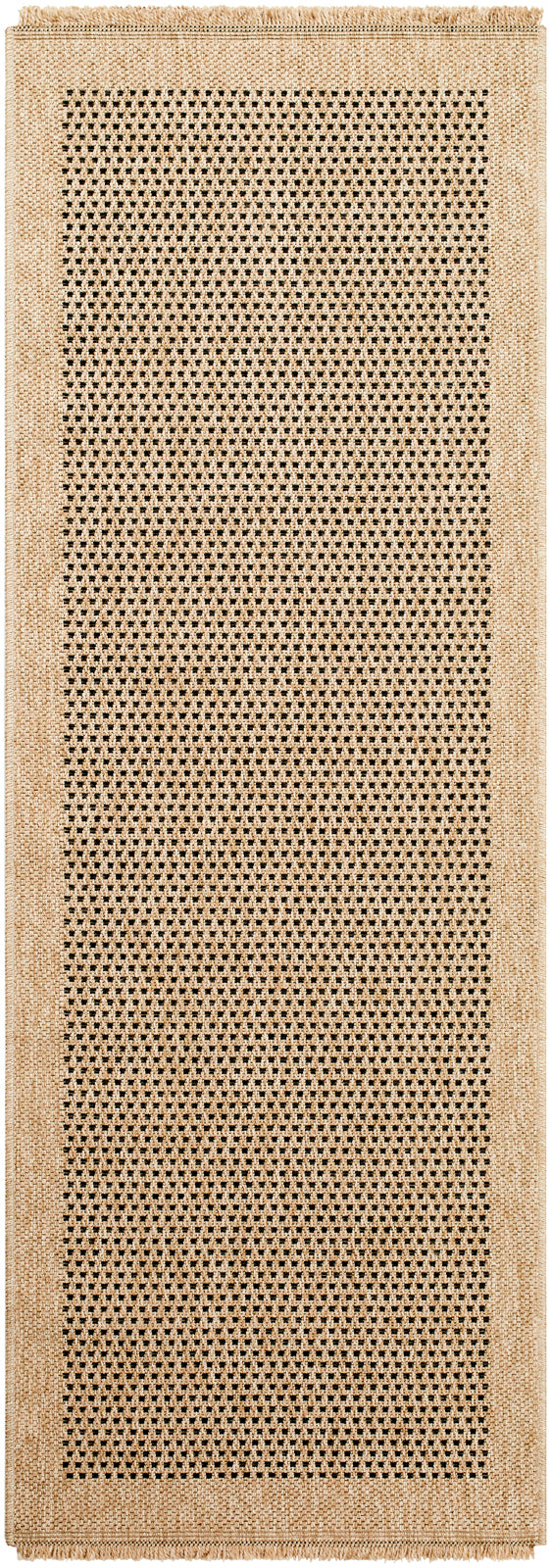 Tapis d'Extérieur/Intérieur Aspect Jute Beige/Noir Burlington
